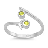 Silver Toe Rings Simulated CZ 925 Sterling Silver (10mm)