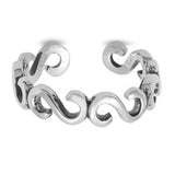 Silver Toe Ring Adjustable Band 925 Sterling Silver (4mm)