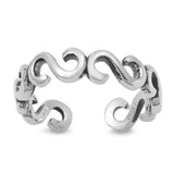 Silver Toe Ring Adjustable Band 925 Sterling Silver (4mm)