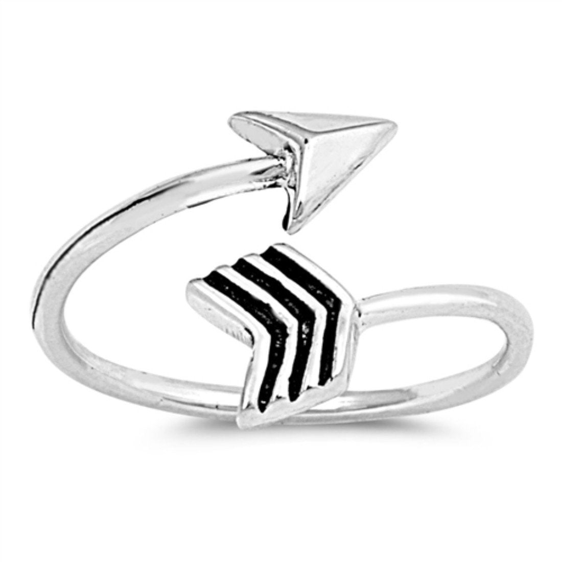 Arrow Silver Toe Ring Adjustable Band 925 Sterling Silver (9mm)