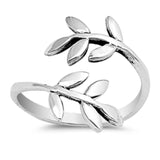 Wraparound Leaf Toe Ring Adjustable Band 925 Sterling Silver (13mm)
