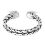 Braid Adjustable Silver Toe Ring Band 925 Sterling Silver (3mm)