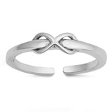 Infinity Toe Ring Band 925 Sterling Silver (4mm)