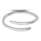 Wraparound Toe Ring Adjustable Band 925 Sterling Silver (4mm)
