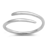 Wraparound Toe Ring Adjustable Band 925 Sterling Silver (4mm)