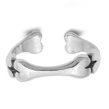 Bones Silver Toe Ring Adjustable Band 925 Sterling Silver (5mm)