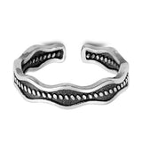 Silver Toe Ring Adjustable Band 925 Sterling Silver (4mm)