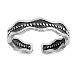 Silver Toe Ring Adjustable Band 925 Sterling Silver (4mm)