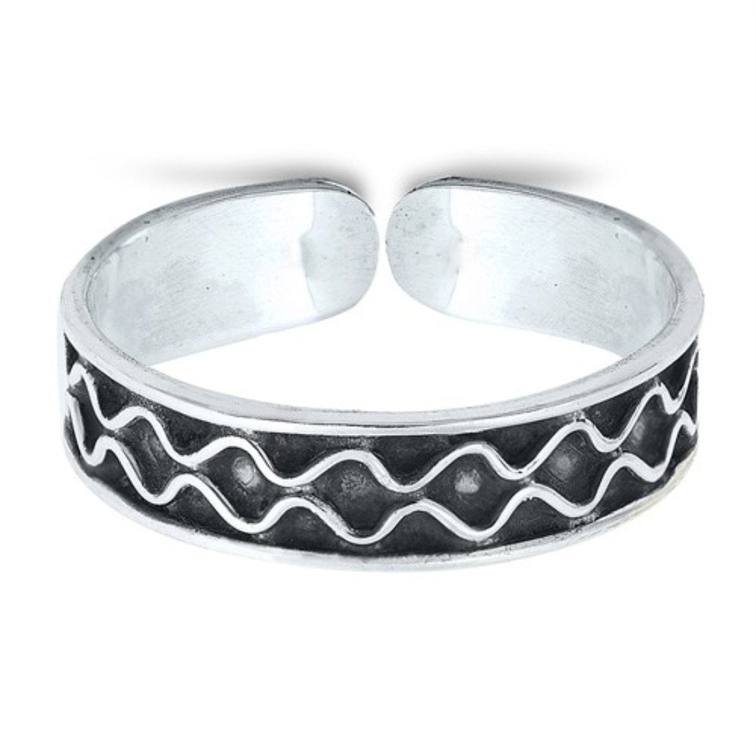 Bali Design Adjustable Silver Toe Ring Band 925 Sterling Silver (4mm)