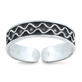 Bali Design Adjustable Silver Toe Ring Band 925 Sterling Silver (4mm)