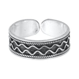 Silver Toe Ring Band Bali Design Adjustable 925 Sterling Silver (5mm)