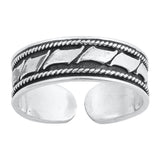 Bali Design Silver Toe Ring Adjustable Band 925 Sterling Silver (5mm)