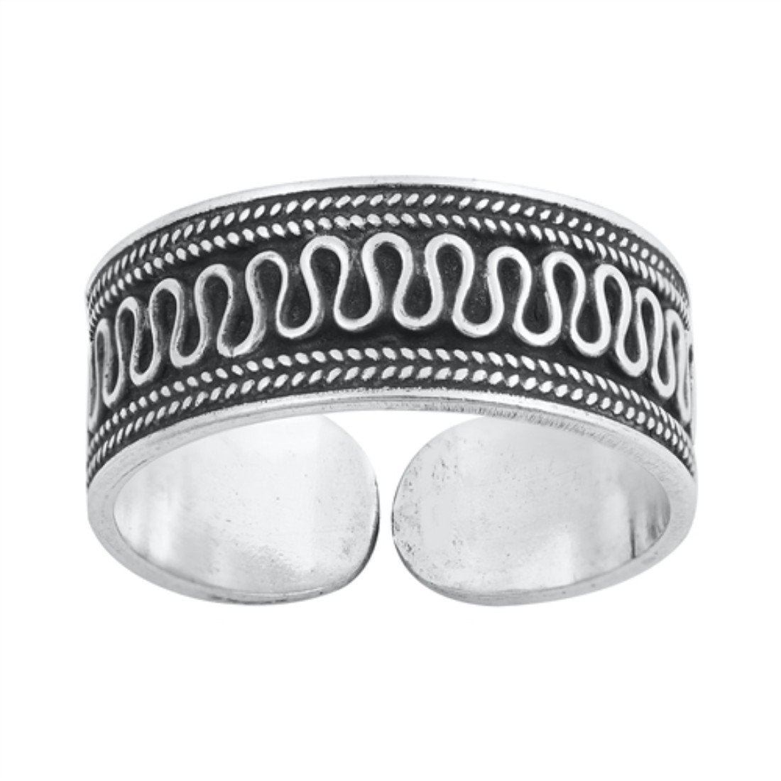 Sterling Silver Toe Ring with Rope Design QR850 | Joy Jewelers