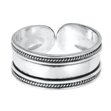 Bali Design Toe Ring Adjustable Band 925 Sterling Silver For Women (6mm)