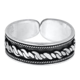 Bali Design Silver Toe Ring Adjustable Band 925 Sterling Silver For Women (5mm)