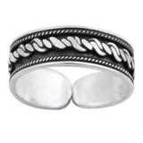 Bali Design Silver Toe Ring Adjustable Band 925 Sterling Silver For Women (5mm)