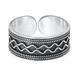 Bali Design Silver Toe Ring Adjustable Band 925 Sterling Silver (6mm)