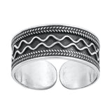 Bali Design Silver Toe Ring Adjustable Band 925 Sterling Silver (6mm)