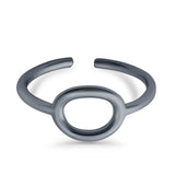 Oval Shape Adjustable Toe Band Ring 925 Sterling Silver (7mm)