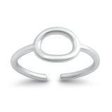 Oval Shape Adjustable Toe Band Ring 925 Sterling Silver (7mm)