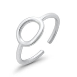 Oval Shape Adjustable Toe Band Ring 925 Sterling Silver (7mm)