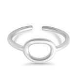 Oval Shape Adjustable Toe Band Ring 925 Sterling Silver (7mm)
