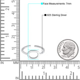 Oval Shape Adjustable Toe Band Ring 925 Sterling Silver (7mm)