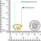 Lucky Elephant Toe Ring Band 925 Sterling Silver (8mm)