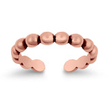 Beads Toe Ring Adjustable Band 925 Sterling Silver (3mm)