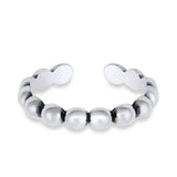 Beads Toe Ring Adjustable Band 925 Sterling Silver (3mm)