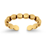 Beads Toe Ring Adjustable Band 925 Sterling Silver (3mm)