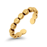 Beads Toe Ring Adjustable Band 925 Sterling Silver (3mm)