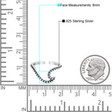 Wave Toe Ring Adjustable Band 925 Sterling Silver (8mm)
