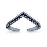 V Shaped Toe Ring Band Adjustable 925 Sterling Silver (5mm)