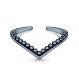 V Shaped Toe Ring Band Adjustable 925 Sterling Silver (5mm)