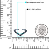 V Shaped Toe Ring Band Adjustable 925 Sterling Silver (5mm)