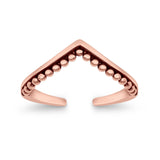 V Shaped Toe Ring Band Adjustable 925 Sterling Silver (5mm)