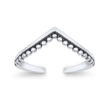 V Shaped Toe Ring Band Adjustable 925 Sterling Silver (5mm)