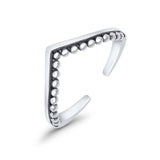 V Shaped Toe Ring Band Adjustable 925 Sterling Silver (5mm)