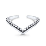 V Shaped Toe Ring Band Adjustable 925 Sterling Silver (5mm)