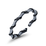 Rope Toe Ring Band Adjustable 925 Sterling Silver (2mm)