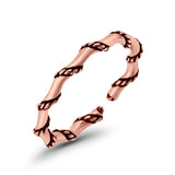 Rope Toe Ring Band Adjustable 925 Sterling Silver (2mm)