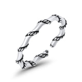 Rope Toe Ring Band Adjustable 925 Sterling Silver (2mm)