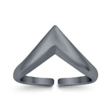 Adjustable V Shape Toe Ring For Women Band 925 Sterling Silver (8mm)