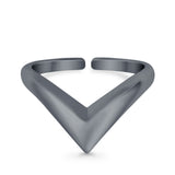 Adjustable V Shape Toe Ring For Women Band 925 Sterling Silver (8mm)