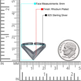 Adjustable V Shape Toe Ring For Women Band 925 Sterling Silver (8mm)