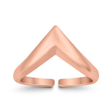 Adjustable V Shape Toe Ring For Women Band 925 Sterling Silver (8mm)