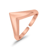 Adjustable V Shape Toe Ring For Women Band 925 Sterling Silver (8mm)