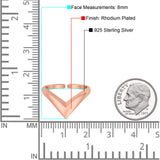 Adjustable V Shape Toe Ring For Women Band 925 Sterling Silver (8mm)