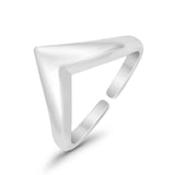 Adjustable V Shape Toe Ring For Women Band 925 Sterling Silver (8mm)